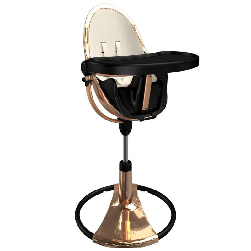 Стілець BLOOM для годування Fresco з вкладишем з екошкіри Rose Gold / Coconut White