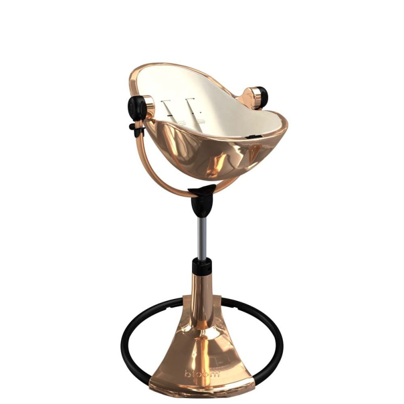 Стілець BLOOM для годування Fresco з вкладишем з екошкіри Rose Gold / Coconut White