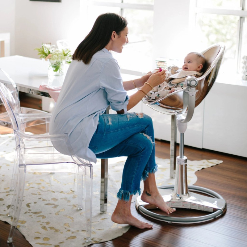 Стілець BLOOM для годування Fresco з вкладишем з екошкіри Rose Gold / Coconut White