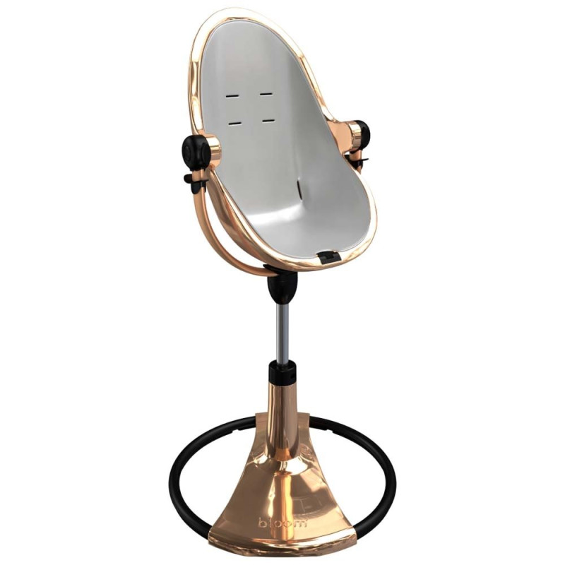 Стілець BLOOM для годування Fresco з вкладишем з екошкіри Rose Gold / Lunar Silver