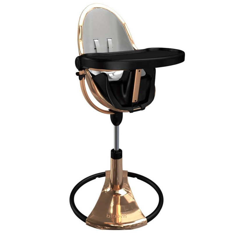 Стілець BLOOM для годування Fresco з вкладишем з екошкіри Rose Gold / Lunar Silver