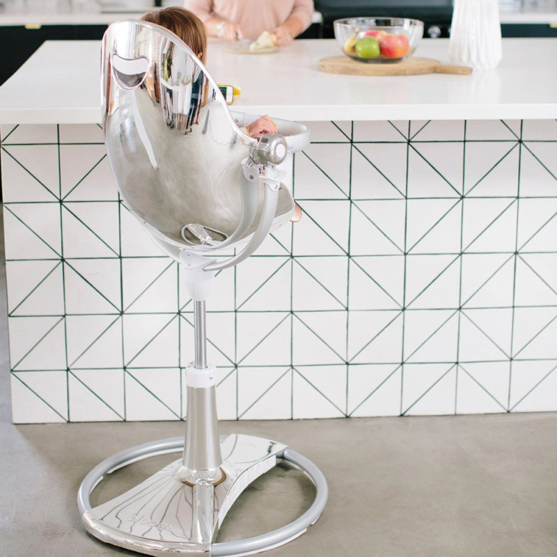 Стілець BLOOM для годування Fresco з вкладишем з екошкіри Rose Gold / Lunar Silver