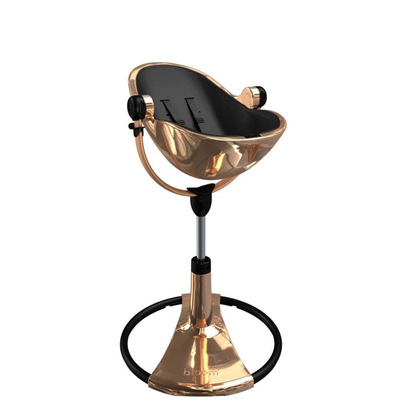 Стілець BLOOM для годування Fresco з вкладишем з екошкіри Rose Gold / Midnight Black