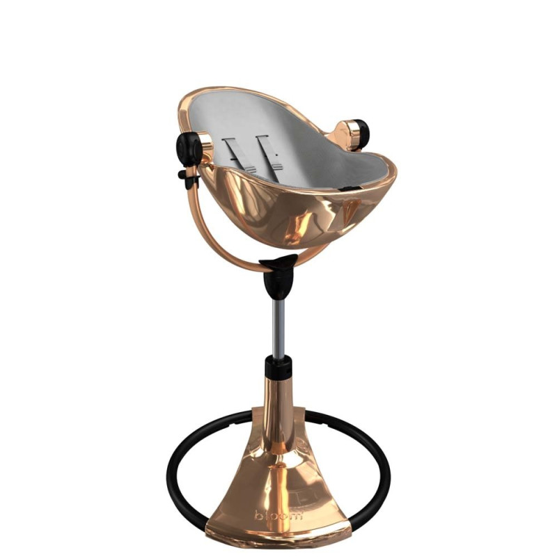 Стілець BLOOM для годування Fresco з вкладишем з екошкіри Rose Gold / Snakeskin Grey