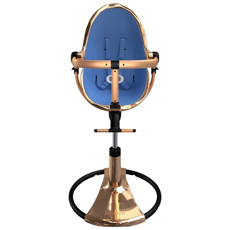 Стілець BLOOM для годування Fresco з вкладишем з екошкіри Rose Gold / Rera Blue