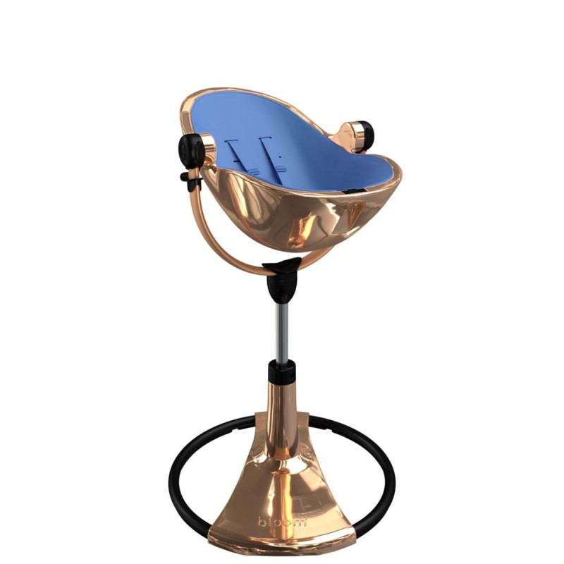 Стілець BLOOM для годування Fresco з вкладишем з екошкіри Rose Gold / Rera Blue