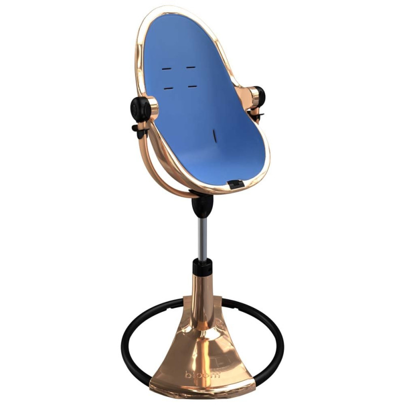 Стілець BLOOM для годування Fresco з вкладишем з екошкіри Rose Gold / Rera Blue