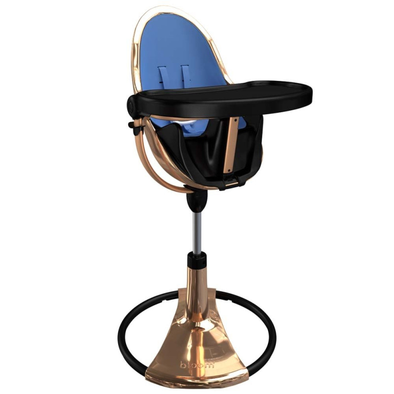 Стілець BLOOM для годування Fresco з вкладишем з екошкіри Rose Gold / Rera Blue