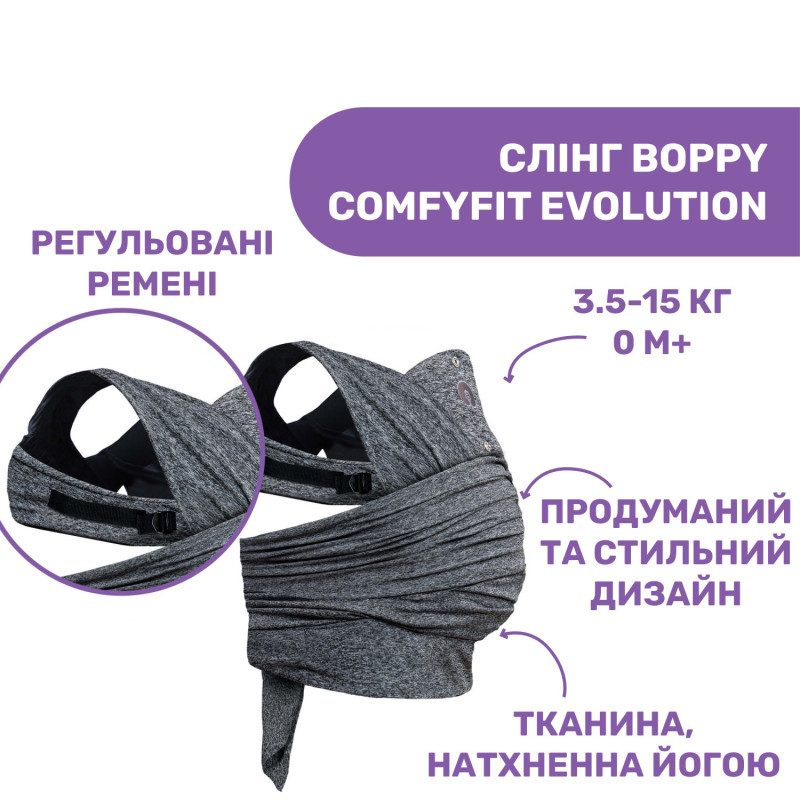 Слінг Boppy ComfyFit Evolution Grey