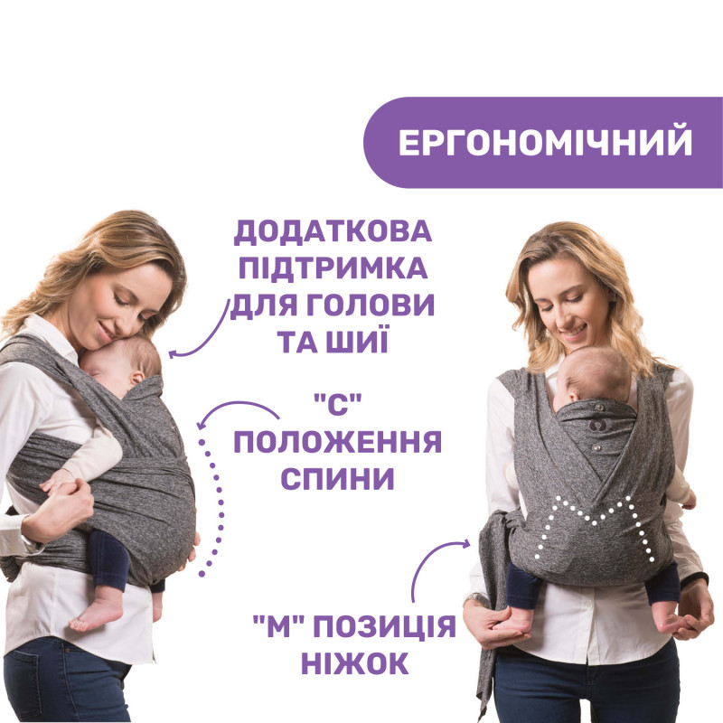 Слінг Boppy ComfyFit Evolution Grey
