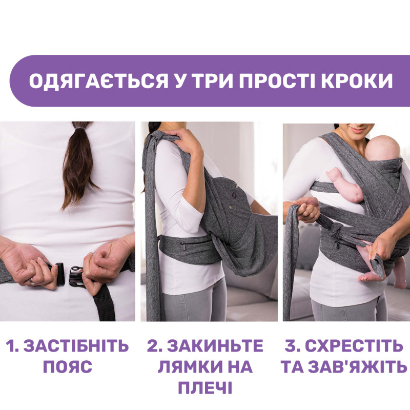 Слінг Boppy ComfyFit Evolution Grey