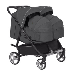 Прогулянкові коляски для двійні CARRELLO Connect CRL-5502/1 Serious Black для двійні,люлька-переноска /1/