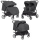 Прогулянкові коляски для двійні CARRELLO Connect CRL-5502/1 Serious Black для двійні,люлька-переноска /1/