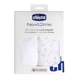 Простирадло на резинці Chicco Next2Me Cotton, 50х83 см, 2 шт.