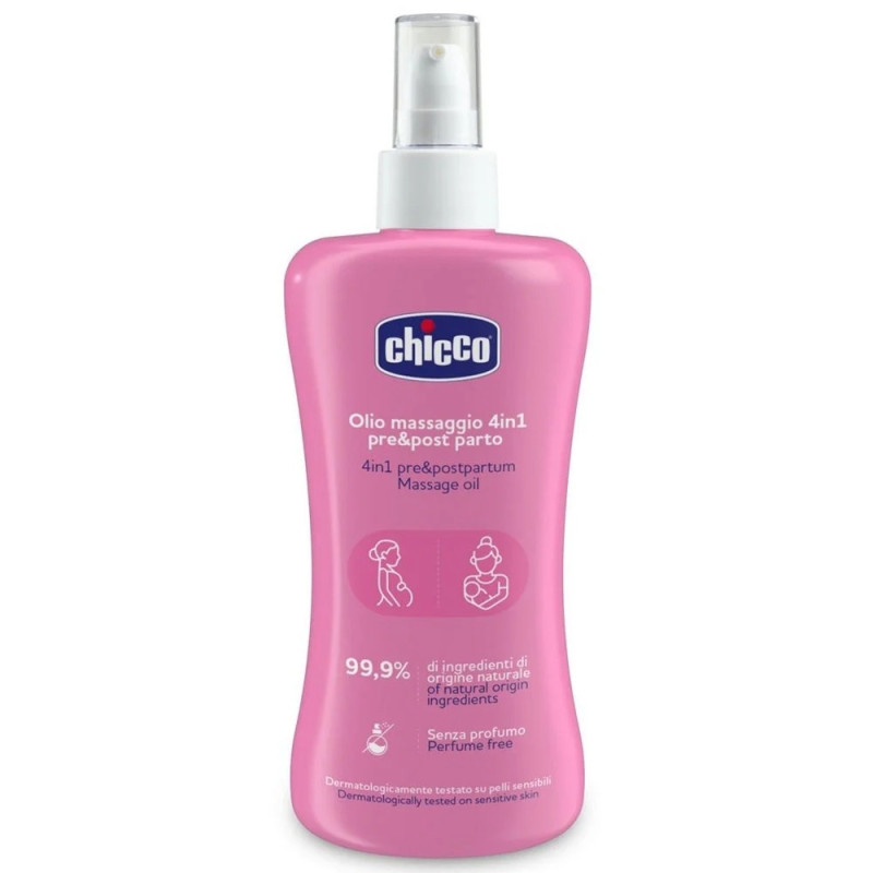 Крем Chicco Олія масажна 4 в 1 до та після пологів, 200 мл