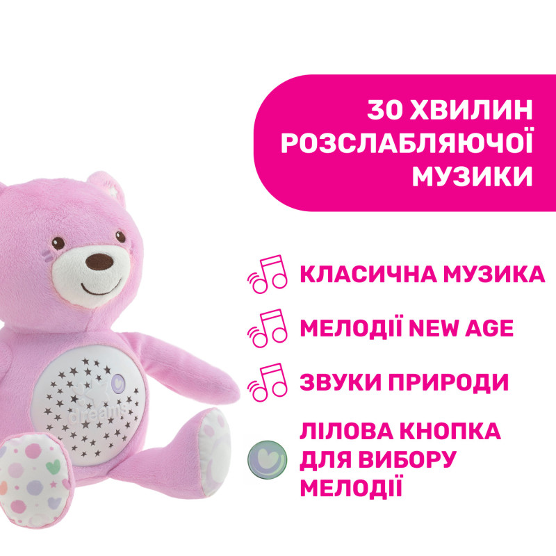 Іграшка музична Chicco "Ведмежа" Рожевий