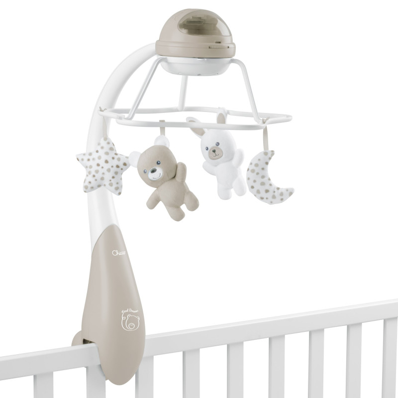 Мобіль-проектор на ліжечко 3 в 1 Chicco "Веселка" Бежевий