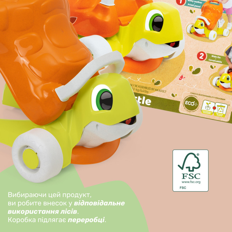 Іграшка-ходунки 2 в 1 Chicco Eco+ “Черепаха”