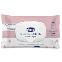 Серветки Chicco мякі очищаючі делікатні , 72 шт