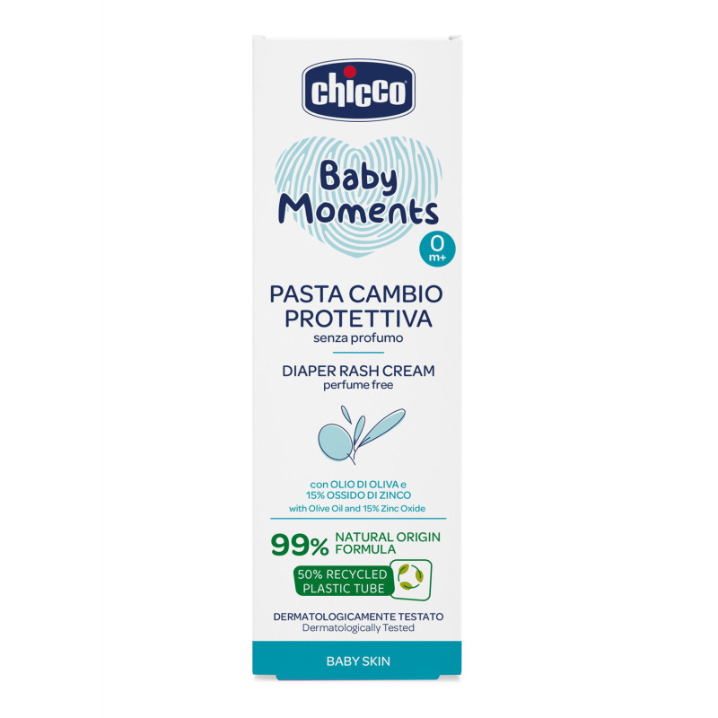 Крем захисний під підгузок з цинком та пантенолом Chicco Baby Moments, 100 мл