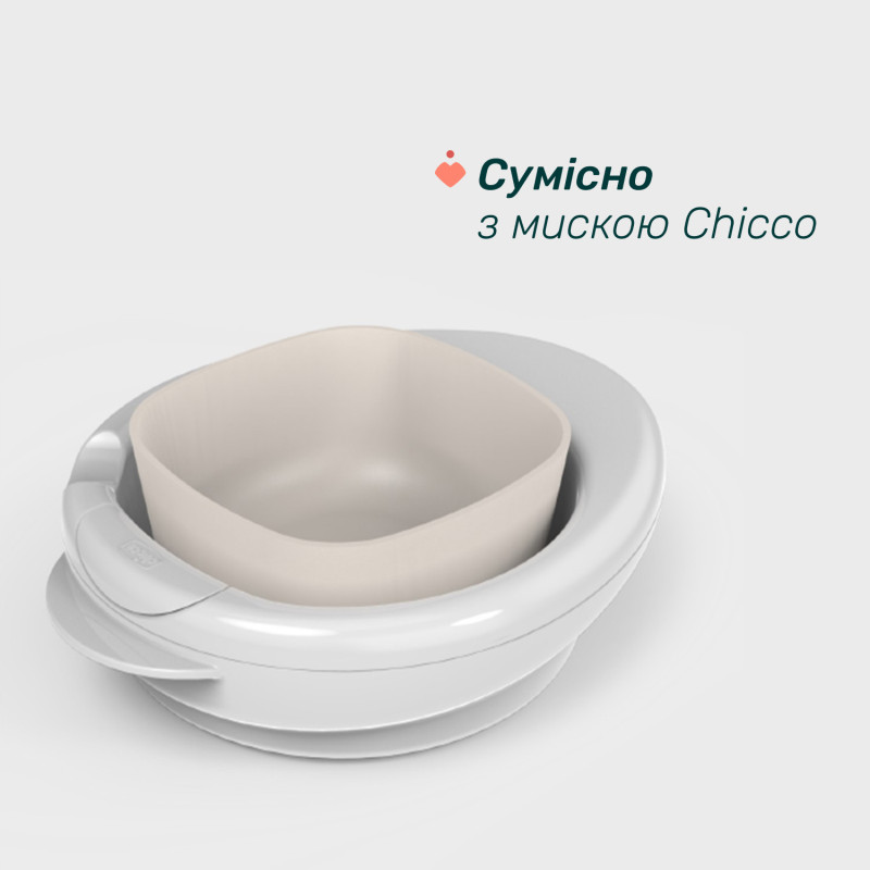Термоcтійка тарілка Chicco Warmy Plate, 6м+ Блакитний