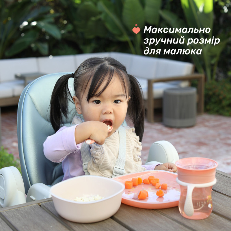 Набір тарілок Chicco Dish Set, 12м+, 2 шт. Рожевий