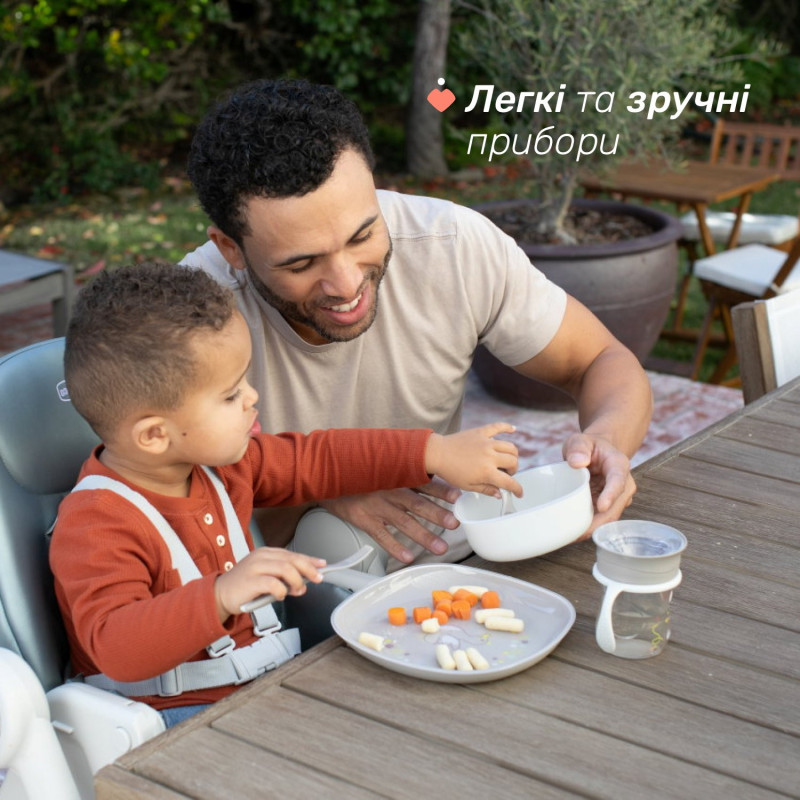 Набір Chicco First Cutlery: ложка та виделка, 12м+ Зелений