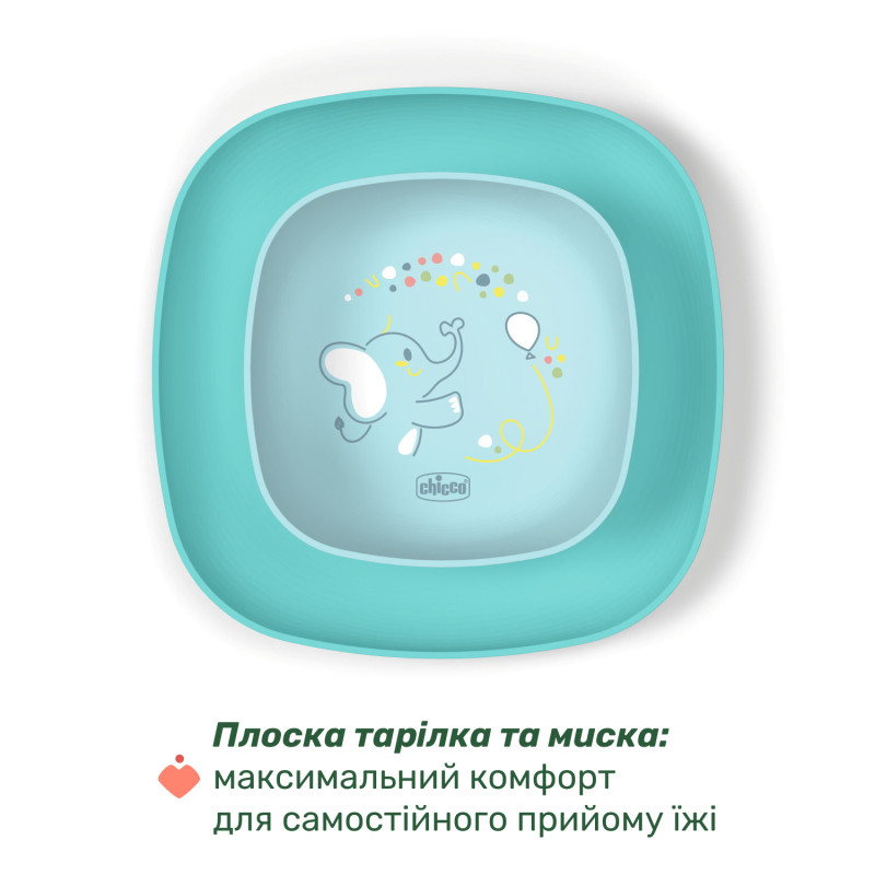 Набір посуду Chicco Set Pappa, 12м+ Блакитний