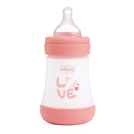 Пляшечка пластик Chicco PERFECT 5 Love, 150 мл, соска силікон, 0 м+ Рожевий