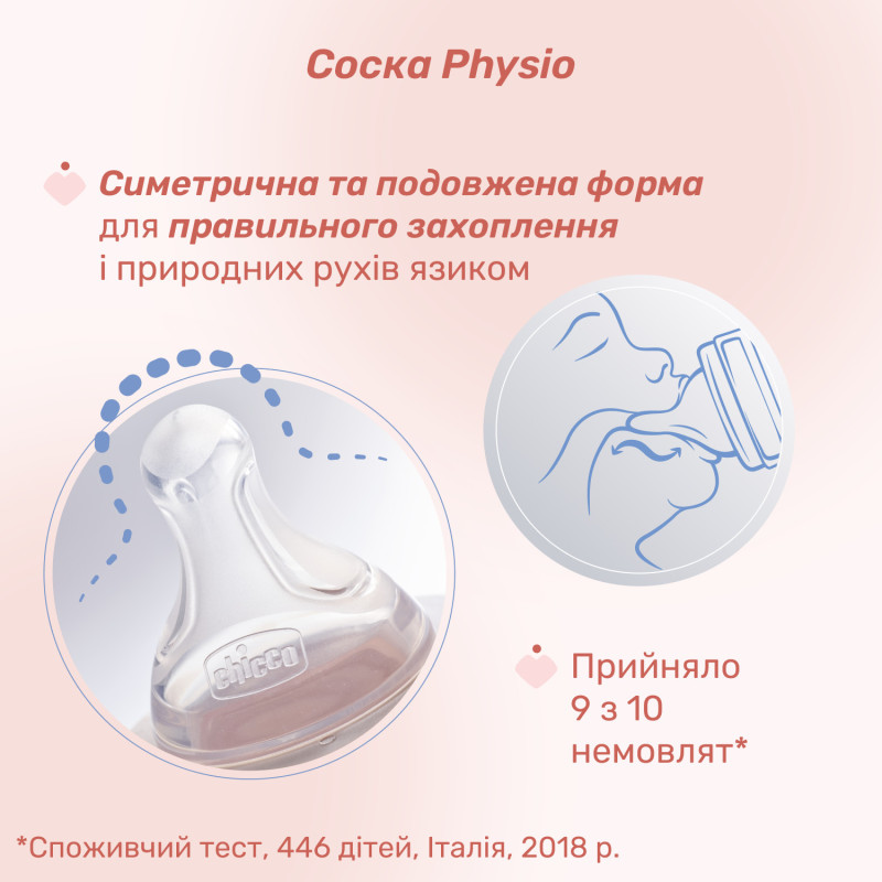 Пляшечка скло Chicco PERFECT Easy, 240 мл, соска силікон, 0 м+ Помаранчевий