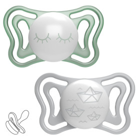 Пустушка Chicco Physio Light, силікон, 16-36 міс., 2 шт., люмінесцентна