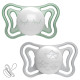 Пустушка Chicco Physio Light, силікон, 16-36 міс., 2 шт., люмінесцентна