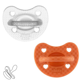 Пустушка Chicco PhysioForma Luxe, силікон, 16-36 міс., 2 шт. Помаранчевий