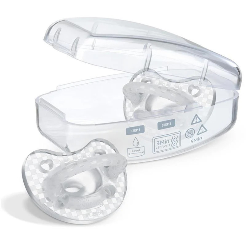Пустушка Chicco PhysioForma Crystal, силікон, 2-6 міс., 2 шт.
