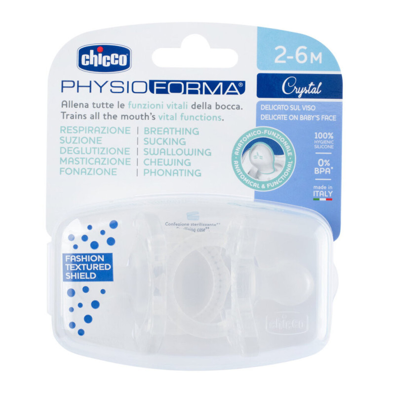 Пустушка Chicco PhysioForma Crystal, силікон, 2-6 міс., 2 шт.