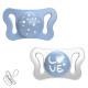 Пустушка Chicco PhysioForma Micro, силікон, 0-2 міс., 2 шт. Синій