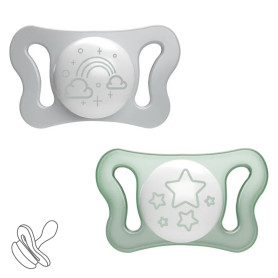 Пустушка Chicco PhysioForma Micro, силікон, 0-2 міс., 2 шт. Зелений