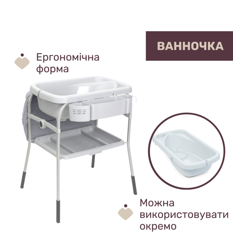 Столик для сповивання з ванночкою Chicco Cuddle & Bubble Білий
