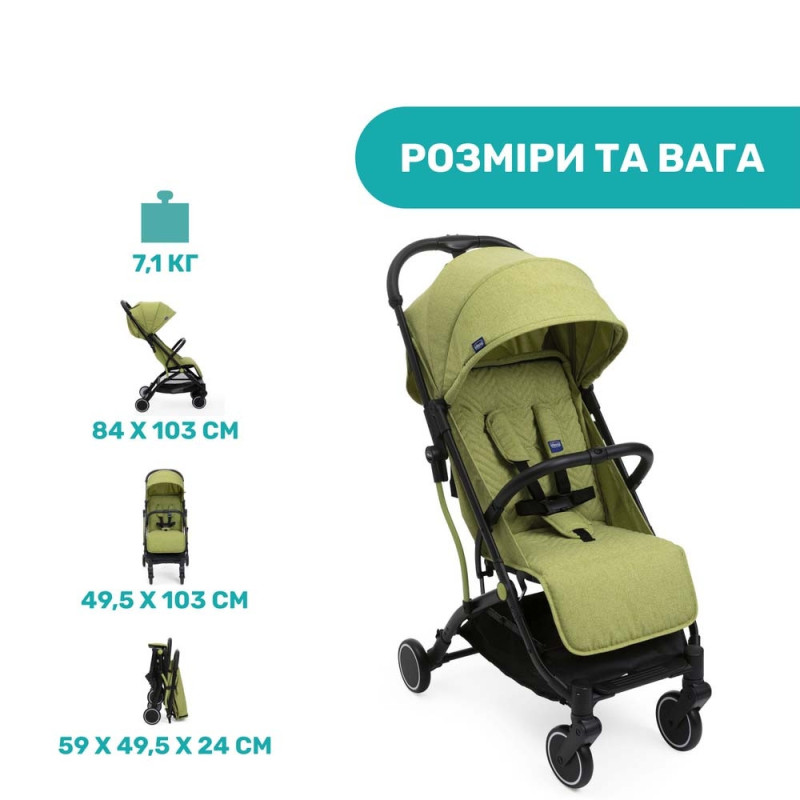 Прогулянкова коляска Chicco Trolley me зелена
