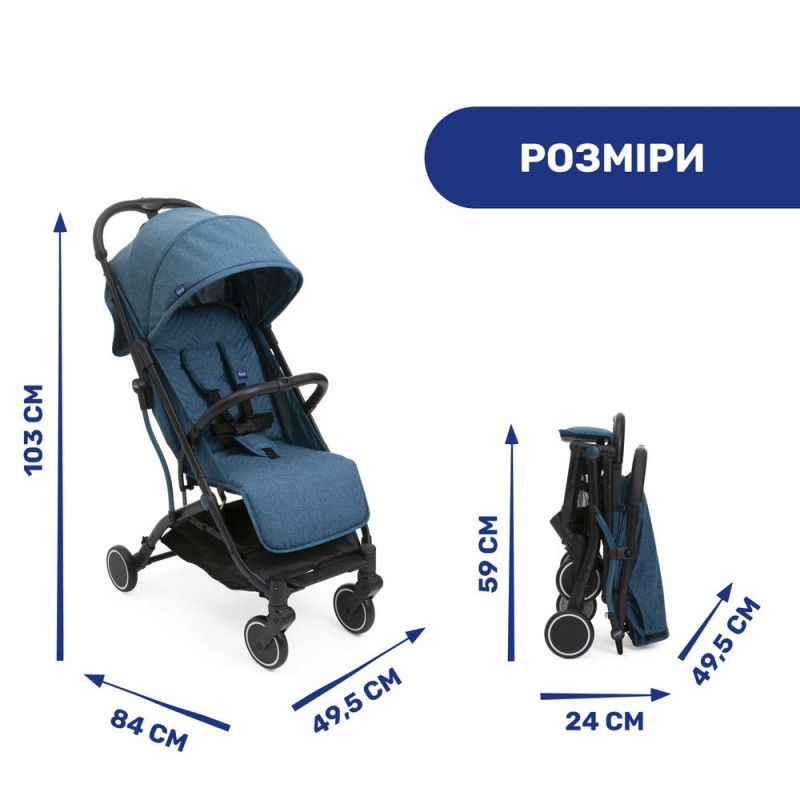 Прогулянкова коляска Chicco Trolley me синя