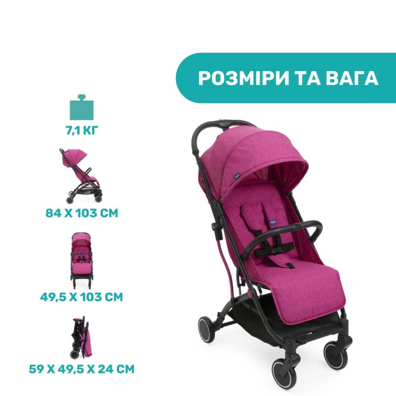 Прогулянкова коляска Chicco Trolley me рожева