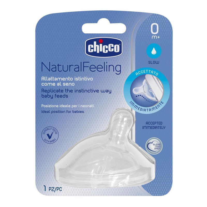 Соска силіконова Chicco Natural Feeling, повільний потік, 0м+, 1 шт