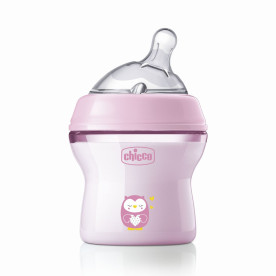 Пляшечка пластик Chicco Natural Feeling NEW, 150 мл, 0м+ Рожевий
