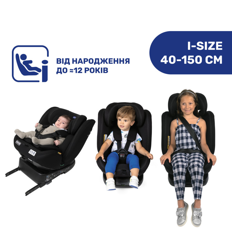 Автокрісло Chicco Unico Evo i-Size, група 0+/1/2/3 Black