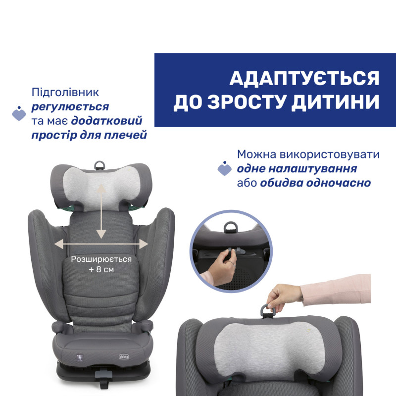 Автокрісло Chicco Fold&Go S i-Size, група 2/3 Сірий