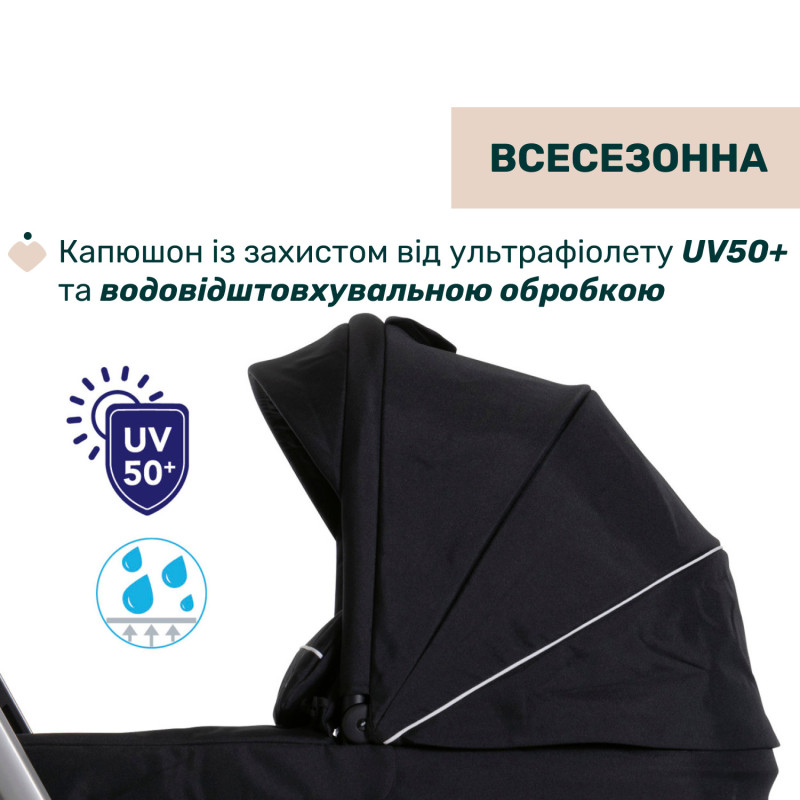 Універсальна коляска 2 в 1 Chicco Activ3 Black/Silver