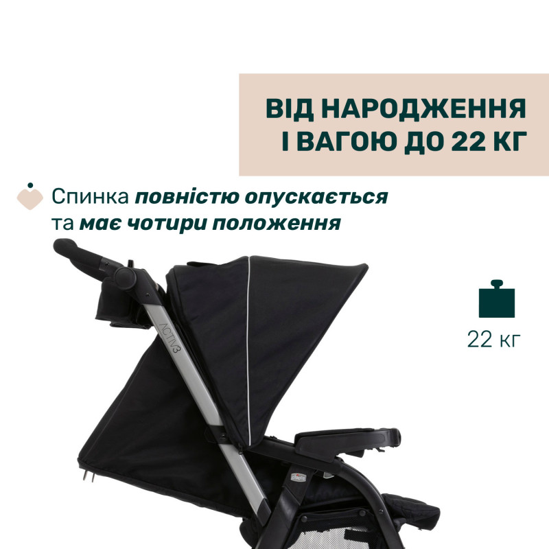 Універсальна коляска 2 в 1 Chicco Activ3 Black/Silver