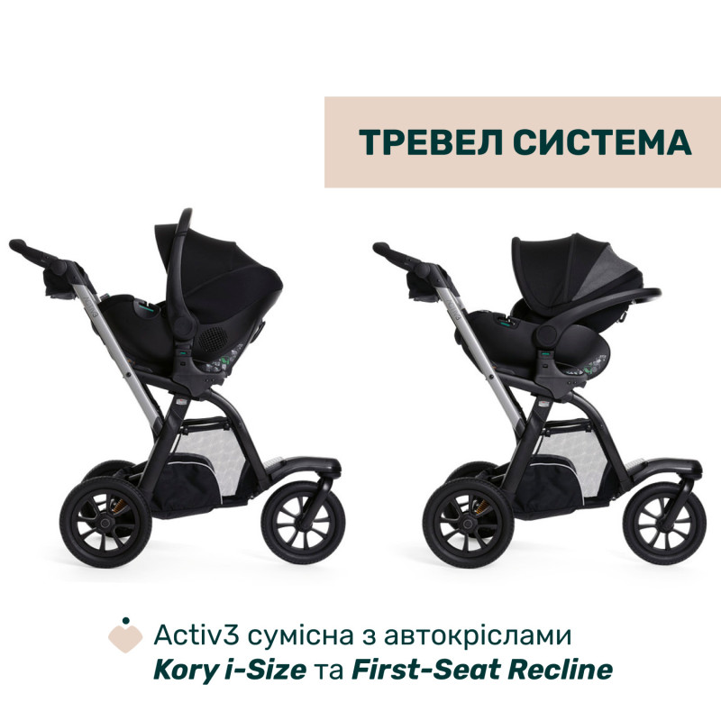 Універсальна коляска 2 в 1 Chicco Activ3 Black/Silver