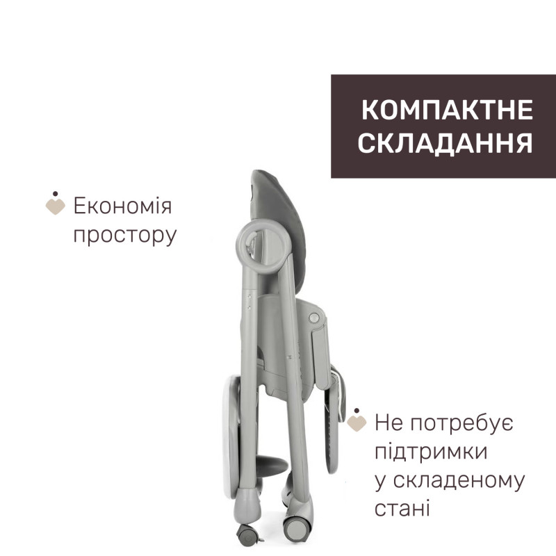 Стільчик для годування Chicco Polly Magic Сірий