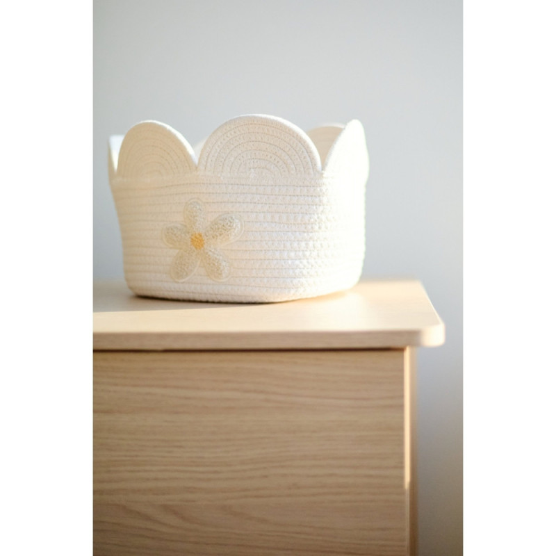 Корзина для іграшок Childhome Flower 30x20x15 см білий